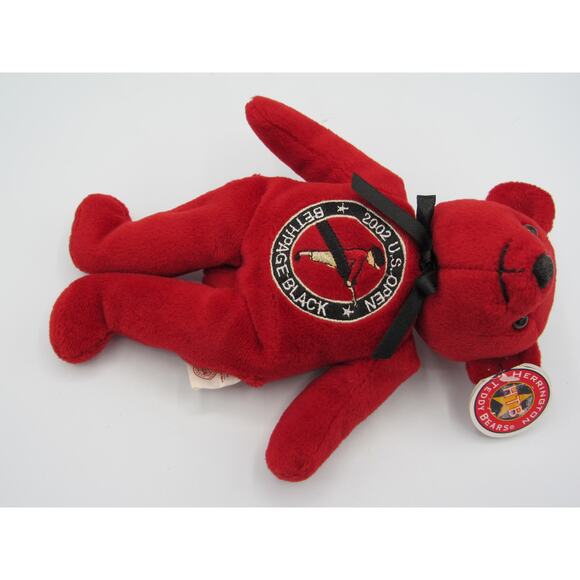 New with Tags 2002 US Open Bethpage Black Red Bear Plush Teddy Bear Club Golf - Picture 3 of 12